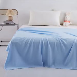 100% Bamboo Fiber Summer Quilt - Lightweight, Breathable, Thin Diamond Grid Air Conditioning Blanket, Soft & Skin-Friendly