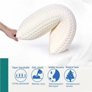 100% Pure Natural Latex Orthopedic Pillow – Neck Pain Relief, Comfortable & Breathable Cervical Health Care Pillow for Better Sleep