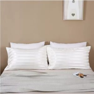 Imitation Silk Satin Striped Pillowcases – Soft, Elegant & Breathable | Multiple Sizes Available